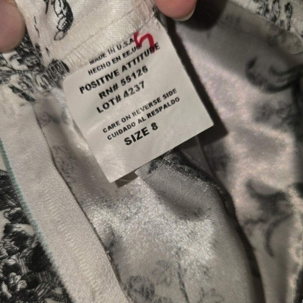 Cropped Ankle Pants French Toile Pattern Elastic Waist Pockets. Women's size 8 - Picture 2 of 7